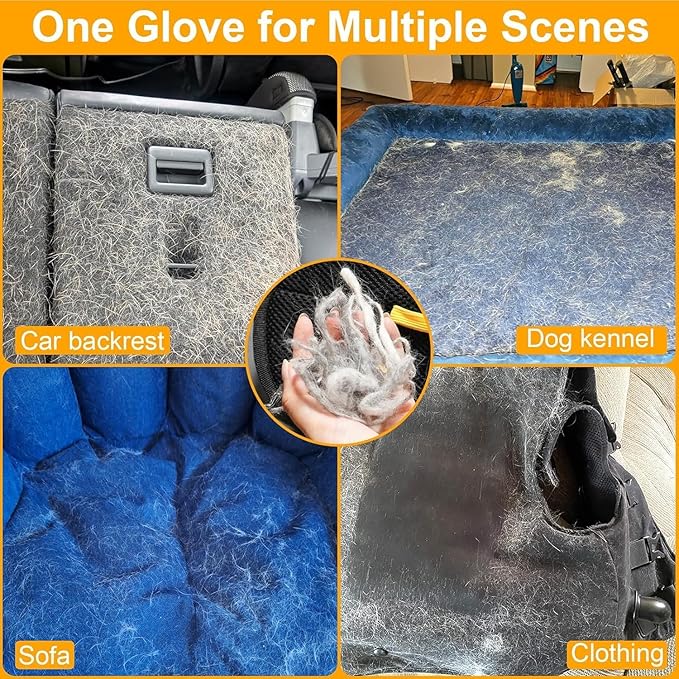 "pet hair remover gloves - easy grooming "