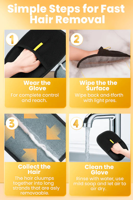 "pet hair remover gloves - easy grooming "
